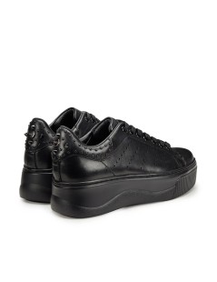 Cult Sneakers Perry Platform Alto Colletto Borchie Pelle Nero