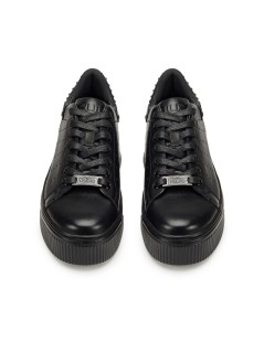 Cult Sneakers Perry Platform Alto Colletto Borchie Pelle Nero