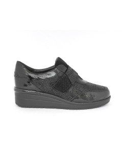 Susimoda Sneakers Zeppa con Velcro Strass Nero