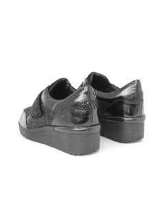 Susimoda Sneakers Zeppa con Velcro Strass Nero