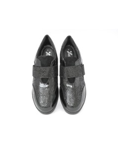 Susimoda Sneakers Zeppa con Velcro Strass Nero