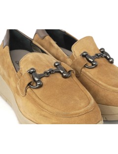 Grunland Mocassino Slipon Morsetto Metal Camoscio Cuoio