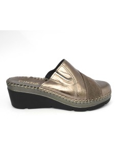 Cinzia Soft Ciabatta Zeppa Alta Tutto Pelle Cucita Canna di Fucile