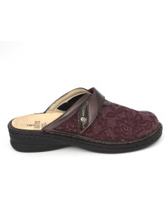 Sabatini Ciabatta Plantare Estraibile Velcro Tessuto Elastic Bordeaux