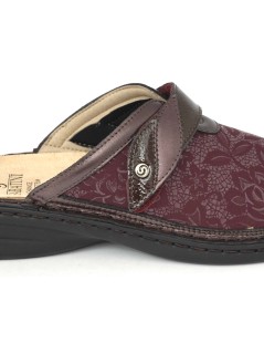 Sabatini Ciabatta Plantare Estraibile Velcro Tessuto Elastic Bordeaux