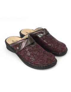 Sabatini Ciabatta Plantare Estraibile Velcro Tessuto Elastic Bordeaux