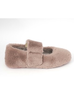Grunland Pantofolina Peluche con Braccialetto Tessuto Malva