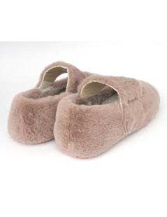 Grunland Pantofolina Peluche con Braccialetto Tessuto Malva