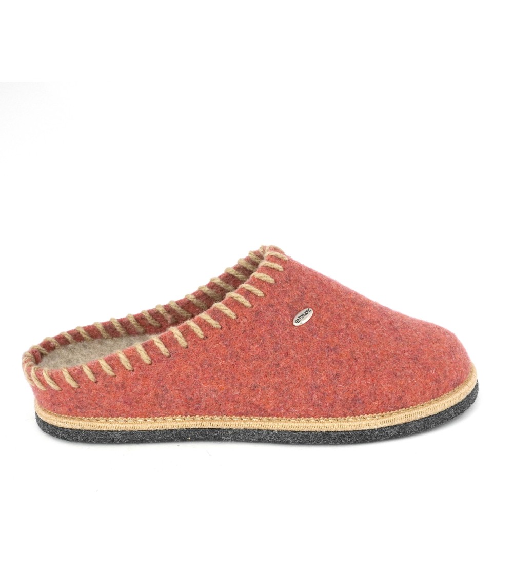 Grunland Ciabatta Parquet Feltro Infilature a Contrasto Amarena Sabbia