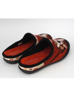 Grunland Ciabattina Media Cagnolino Tessuto Multi Rosso