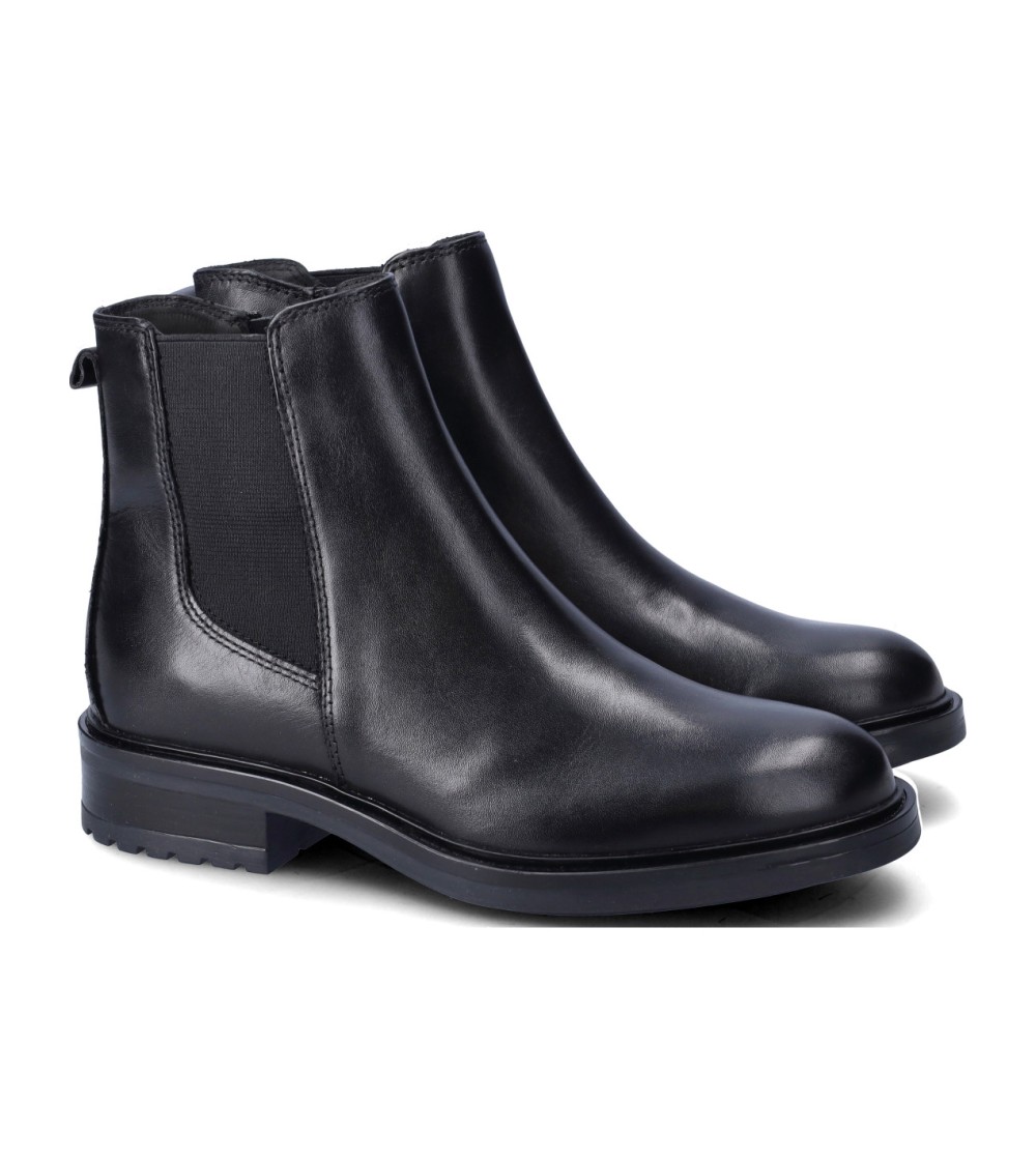 Vueva Beatles Elastico Fondo Liscio con Zip Pelle Nero