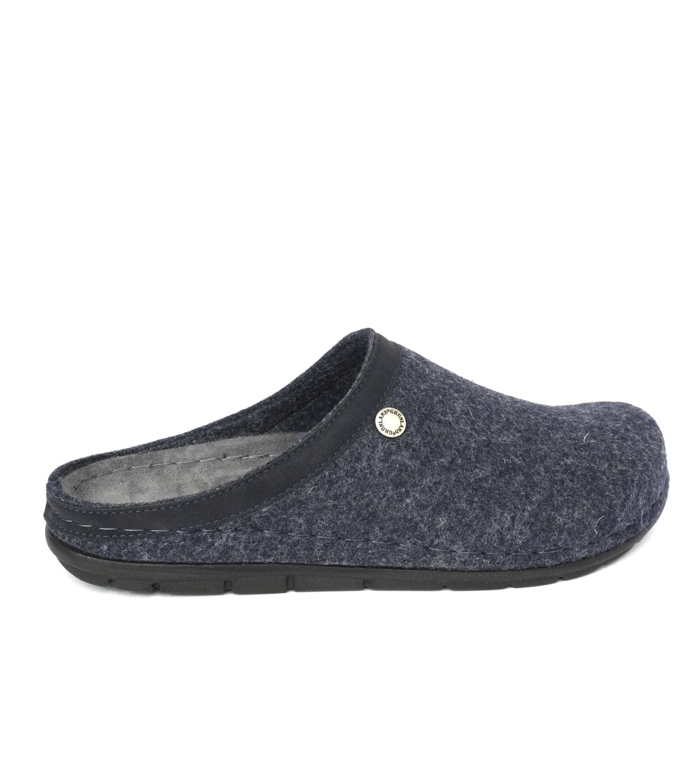 Grunland Ciabatta Uomo Sottopiede Pelle Feltro Blu