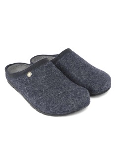 Grunland Ciabatta Uomo Sottopiede Pelle Feltro Blu