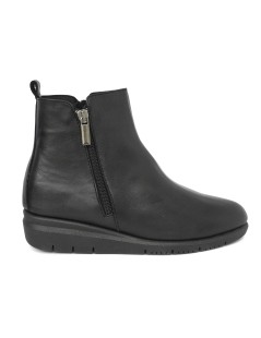 Grunland Tronchetto Comfort Zeppa 2 Zip Nappa Soft Nero