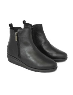 Grunland Tronchetto Comfort Zeppa 2 Zip Nappa Soft Nero