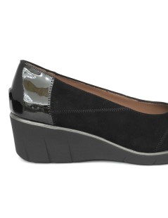 Confort Decollette Classic Zeppa Media Puntale Vernice Nero