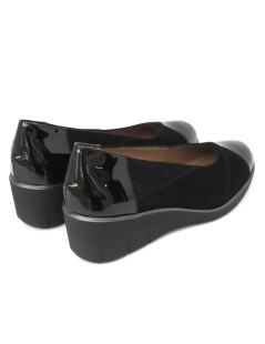 Confort Decollette Classic Zeppa Media Puntale Vernice Nero