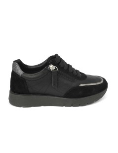Grunland Sneakers Fondo Medio con Zip Pelle Nero