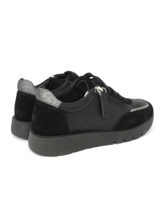 Grunland Sneakers Fondo Medio con Zip Pelle Nero