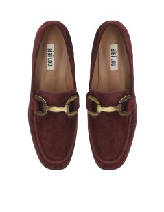 Bibi Lou Mocassino College Vela Loafer Morsetto Camoscio Bordeaux