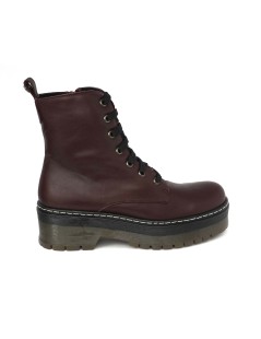 Raquel Perez Anfibio Martens Zip Fondo Alto Nappa Bordeaux