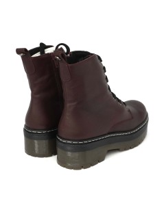 Raquel Perez Anfibio Martens Zip Fondo Alto Nappa Bordeaux