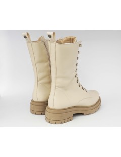 Raquel Perez Anfibio Medio Fondo Carro Zip Nappa Beige