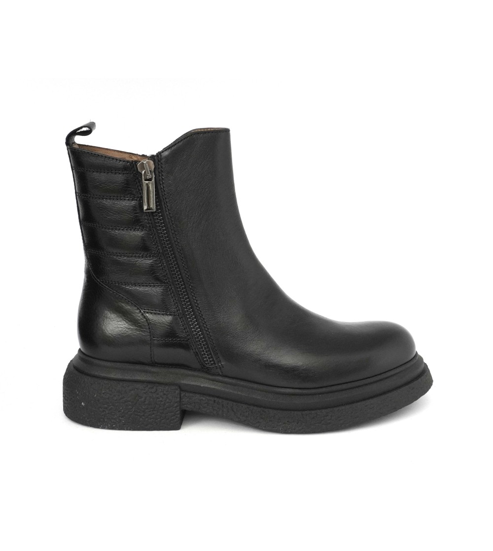 MOT-Clè Tronchetto Beatles 2 Zip Doppio Volume Nappa Nero