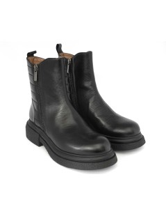 MOT-Clè Tronchetto Beatles 2 Zip Doppio Volume Nappa Nero