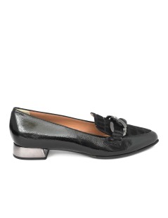 MOT-Clè Mocassino a Punta Tacco Basso Naplak Cocco Nero