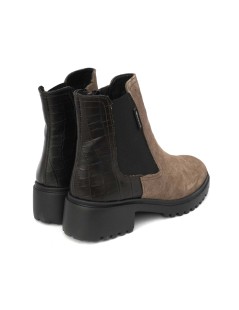 Sabatini Tronchetto con Zip Plantare Camoscio Pelle Fango