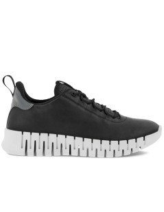 Ecco Sneakers Lacci Elastici Fondo Gomma Nero