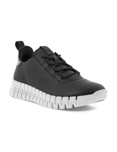 Ecco Sneakers Lacci Elastici Fondo Gomma Nero