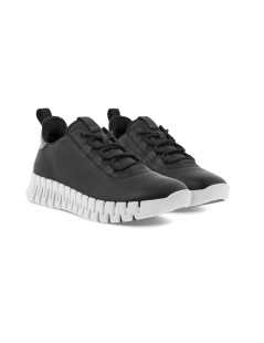 Ecco Sneakers Lacci Elastici Fondo Gomma Nero