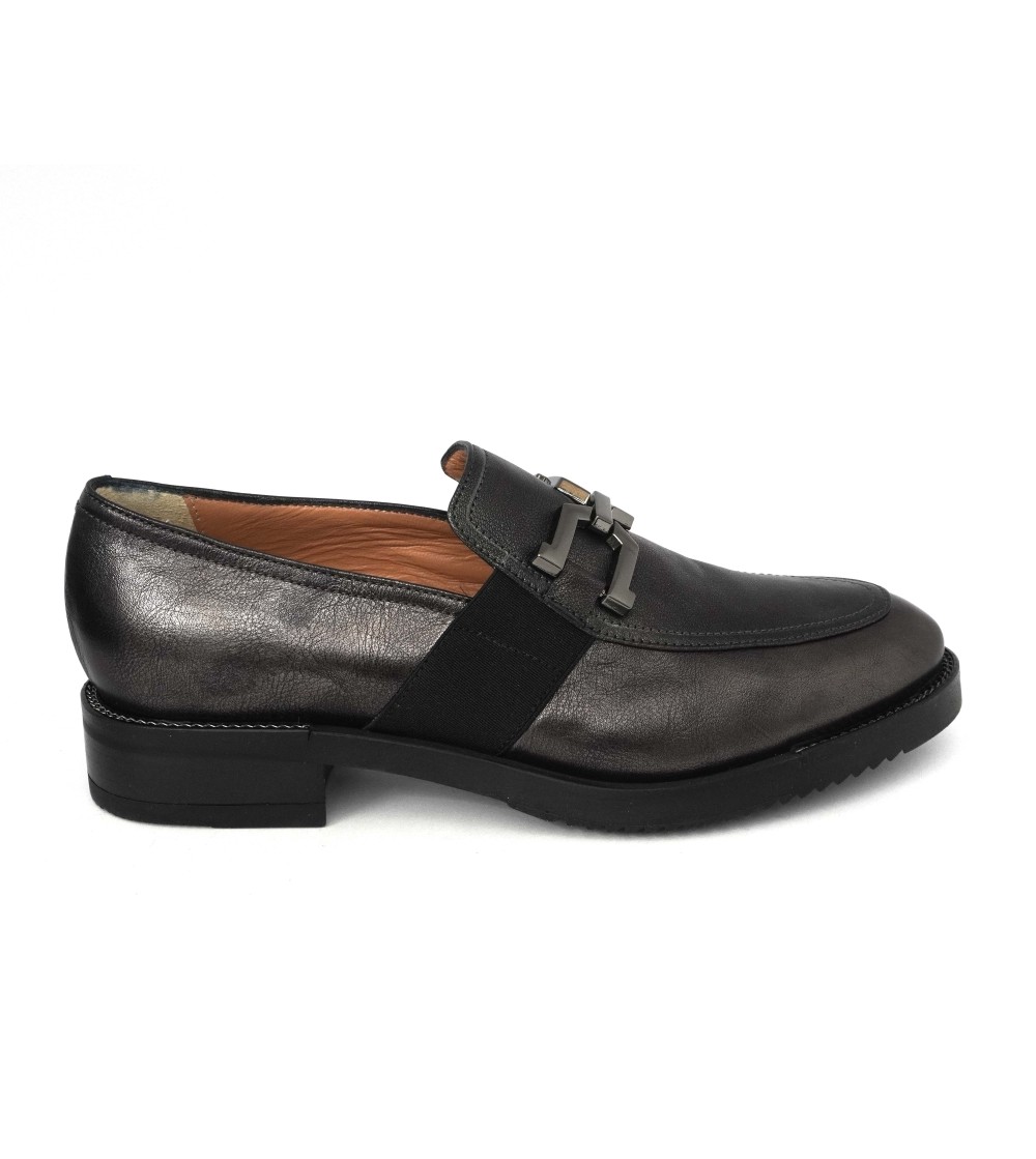 MOT-Clè Mocassino College Morsetto Laminato Antracite