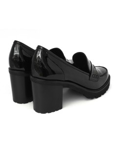 Luca Grossi Mocassino College Tacco Alto Vernice Nero