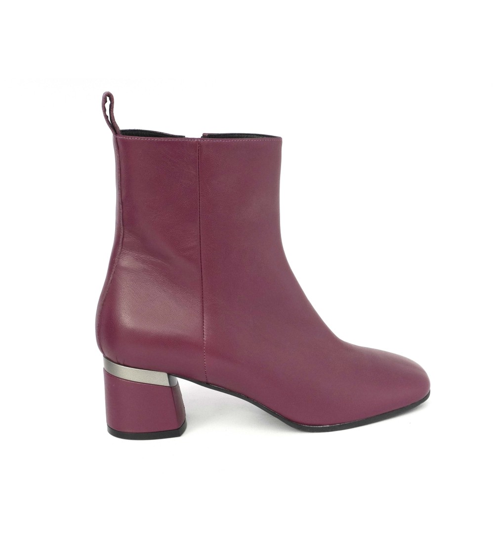 Le Gazzelle Tronchetti Tacco Medio Liscio Pelle Viola