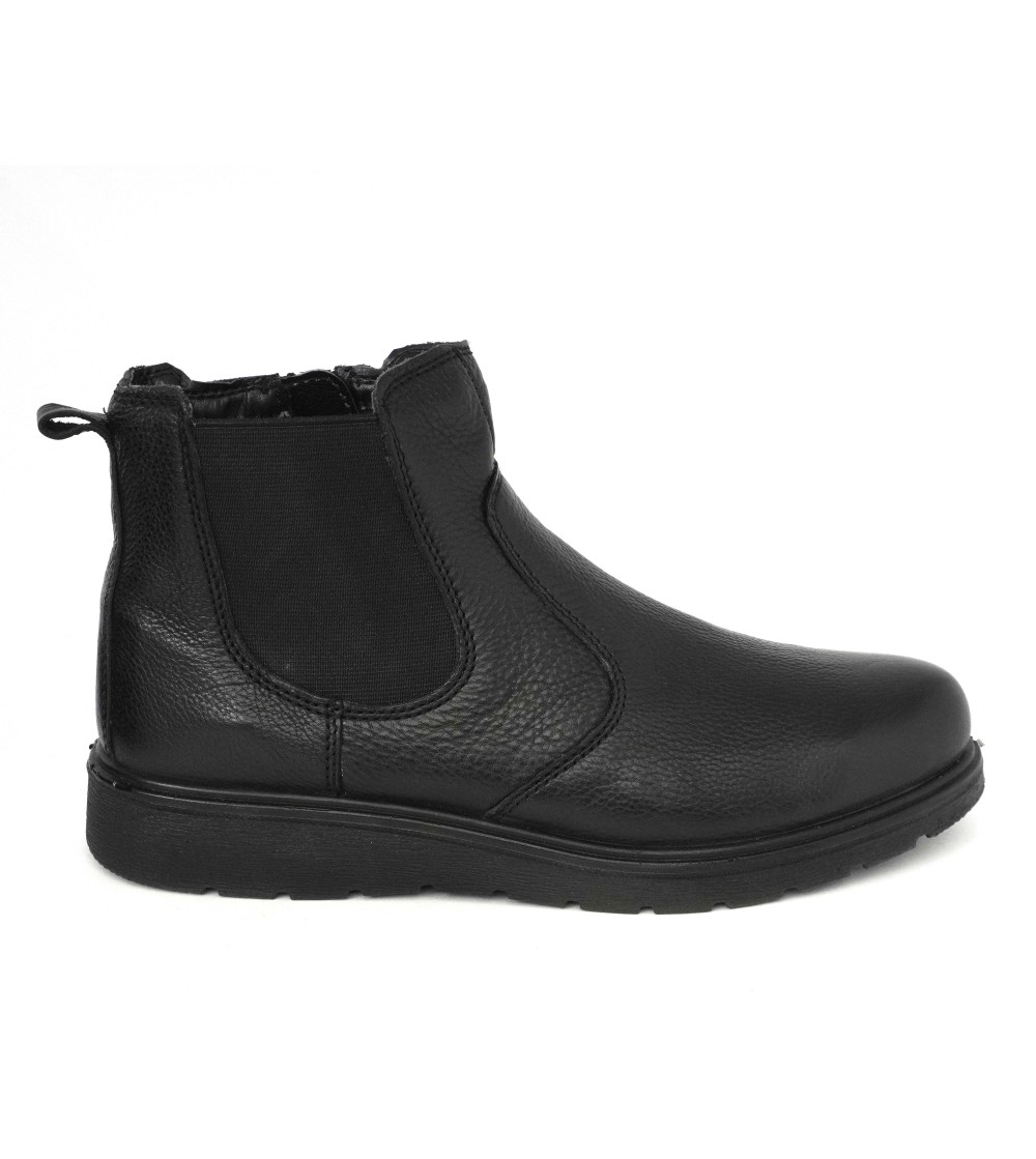 Luxury Stivaletto Uomo Classic Confort con Zip Pelle Nero