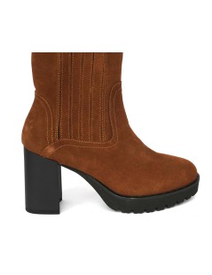 Callaghan Tronchetti Tacco Medio Plateau Elastici Camoscio Cuoio