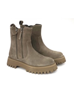Ara Shoes Tronchetto Medio 3 Zip Carro Camoscio Taiga