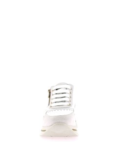 Grunland Sneakers City Zeppa Alta con Zip Pelle Bianco