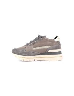 Grunland Sneakers City Zeppa Alta con Zip Pelle Taupe