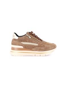 Grunland Sneakers City Zeppa Alta con Zip Camoscio Cuoio