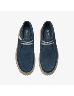 Clarks Polacchine Uomo Torhill Hi Fondo Rigato Camoscio Blu