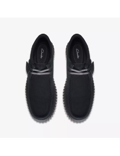 Clarks Polacchine Uomo Torhill Hi Fondo Rigato Camoscio Nero