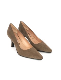 Cinzia Soft Decollette Tacco Medio Punta Camoscio Eco Taupe