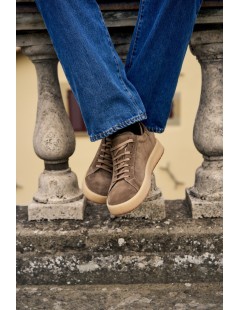 Soldini Sneakers Basse Fondo Crepes Grigio