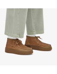 Clarks Polacchine Donna Torhill Moss Fondo Rigato Camoscio Cuoio