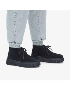 Clarks Polacchine Donna Torhill Moss Fondo Rigato Camoscio Nero