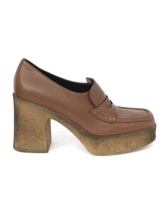 Emanuela Passeri Mocassino Plateau Tacco Para Nappa Castoro